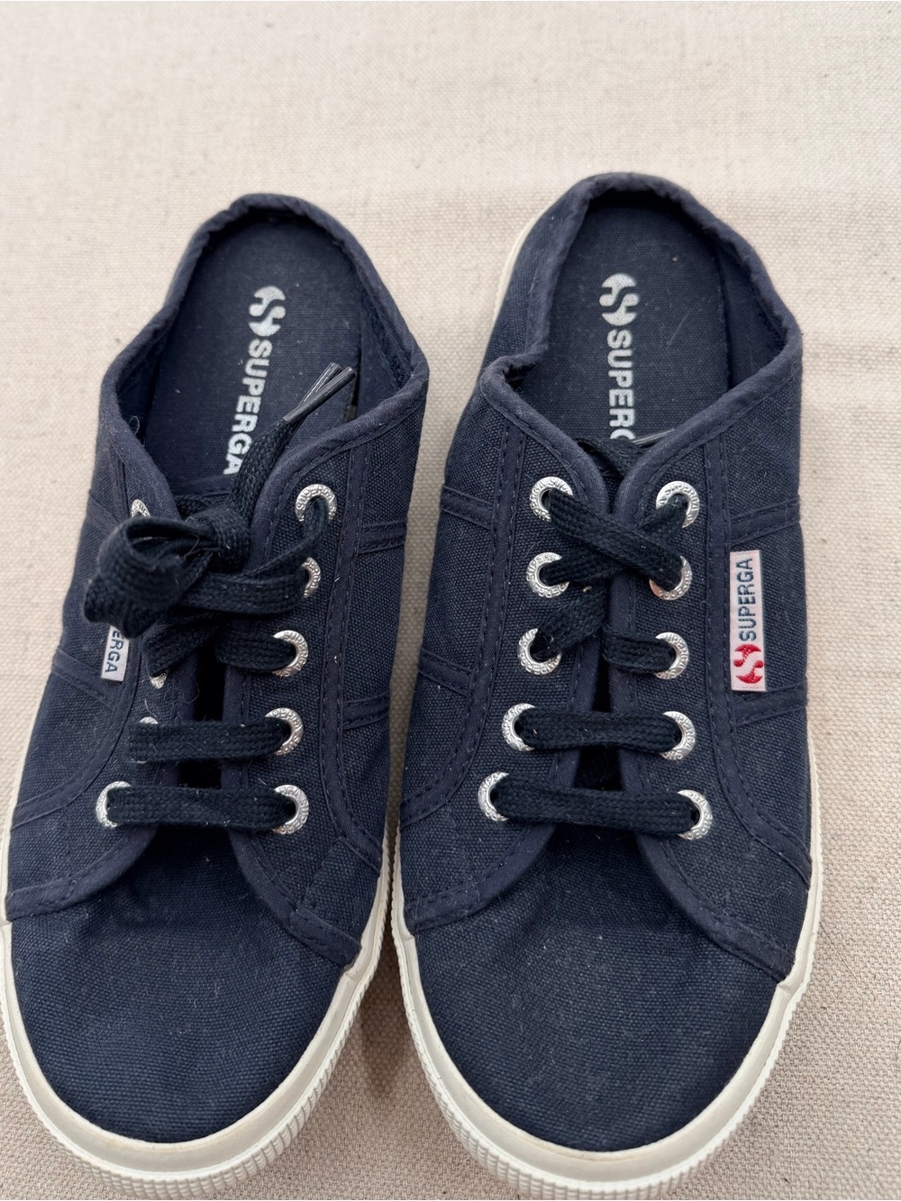 Superga Blue Slip On Low-Top Canvas Sneaker